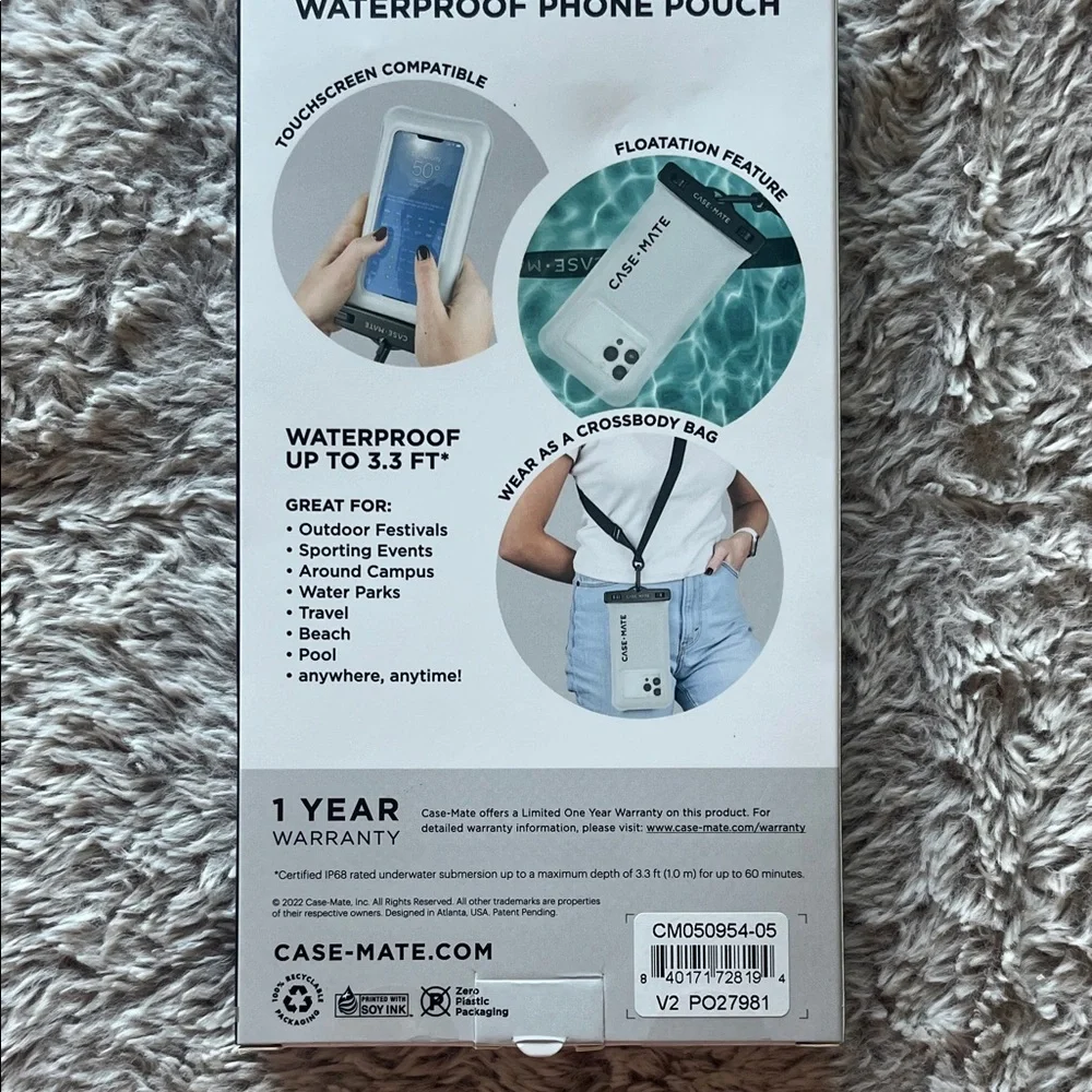 case-mate Clear Waterproof Phone Pouch with Black Trim